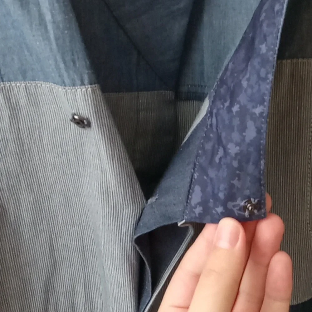 Denim colorblock shirt size M - Picture 3 of 6